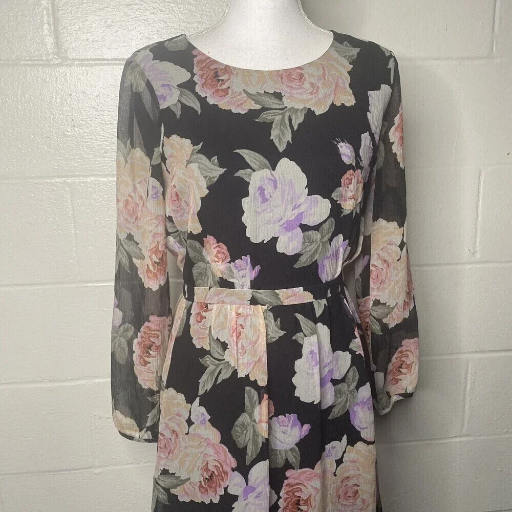 Madewell BROADWAY & BROOME Silk FLORAL Print MELODY ROSE Tea SECRETARY Dress 2